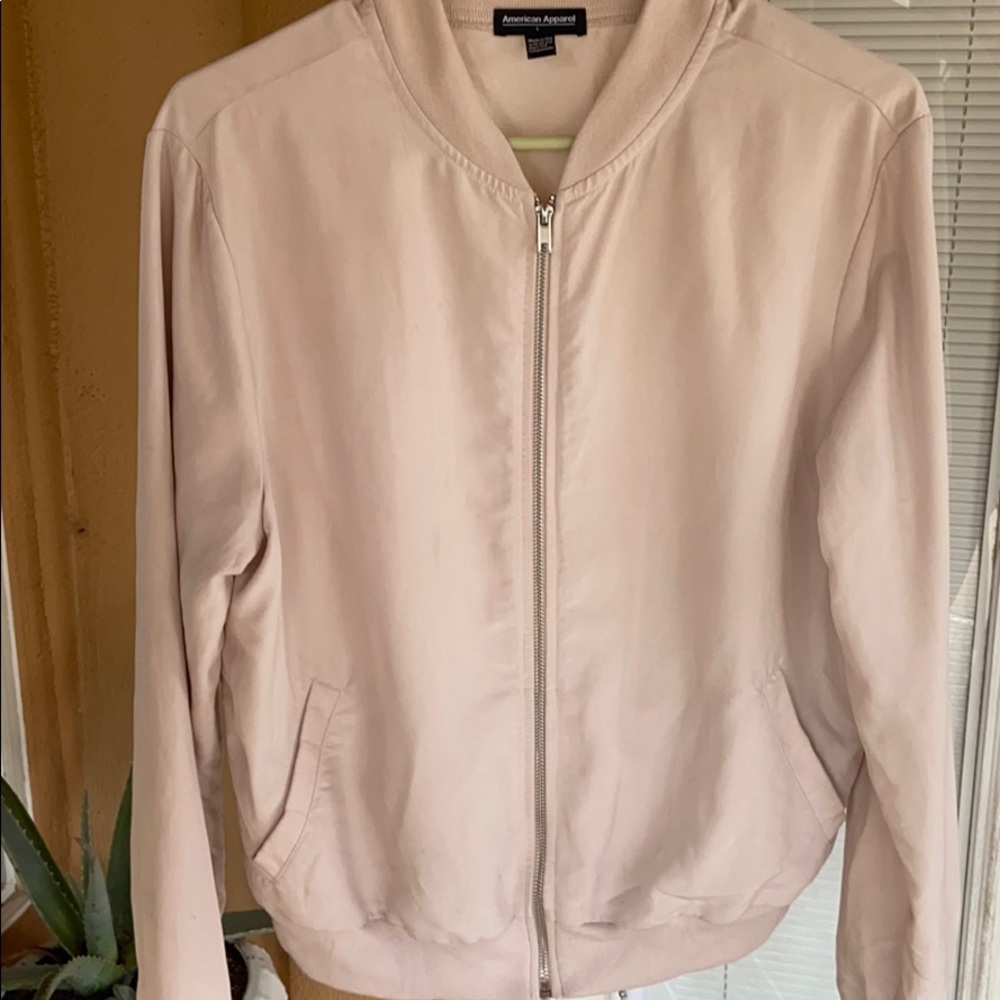 American Apparel oversized cream bomber, size L.